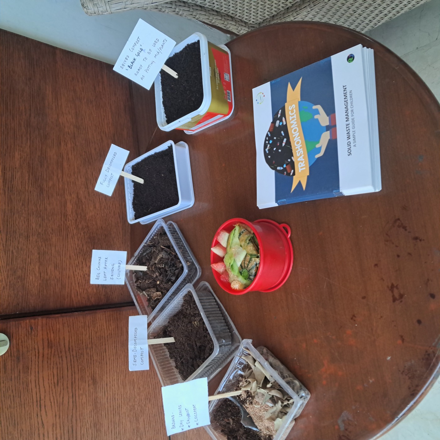 Workshop space with children and teaching materials